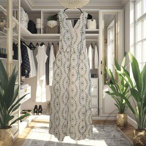 A New Day XS Green Embroidered Midi Dress 🌿 NWT Sleeveless